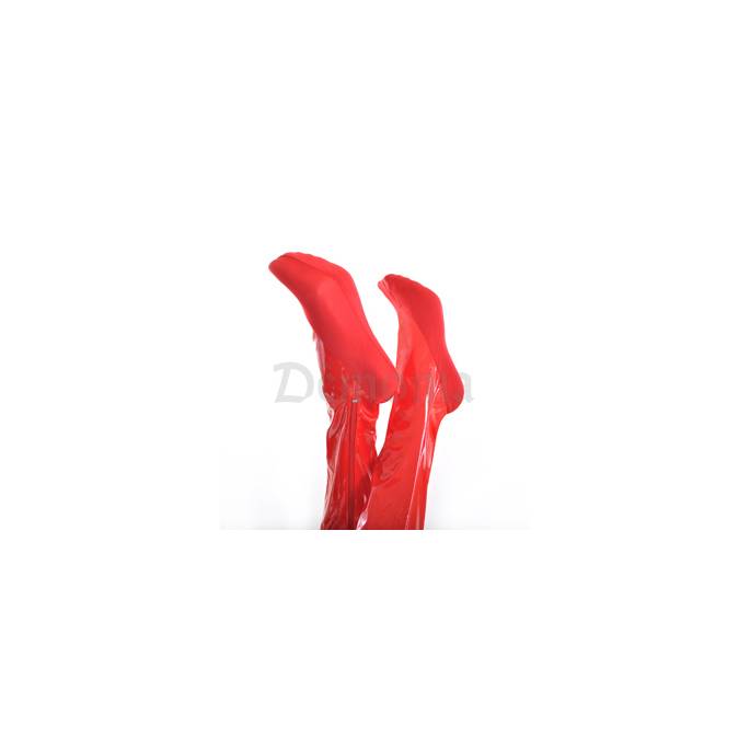 ROTER VINYLSTRUMPF MIT REISSVERSCHLUSS