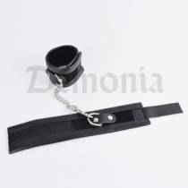 IMITATION LEATHER SCRATCH HANDCUFFS + CHAIN