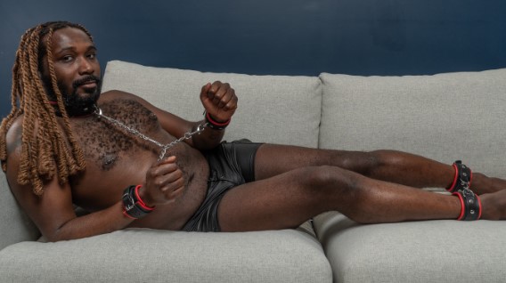 pack de contrainte cuir noir/rouge